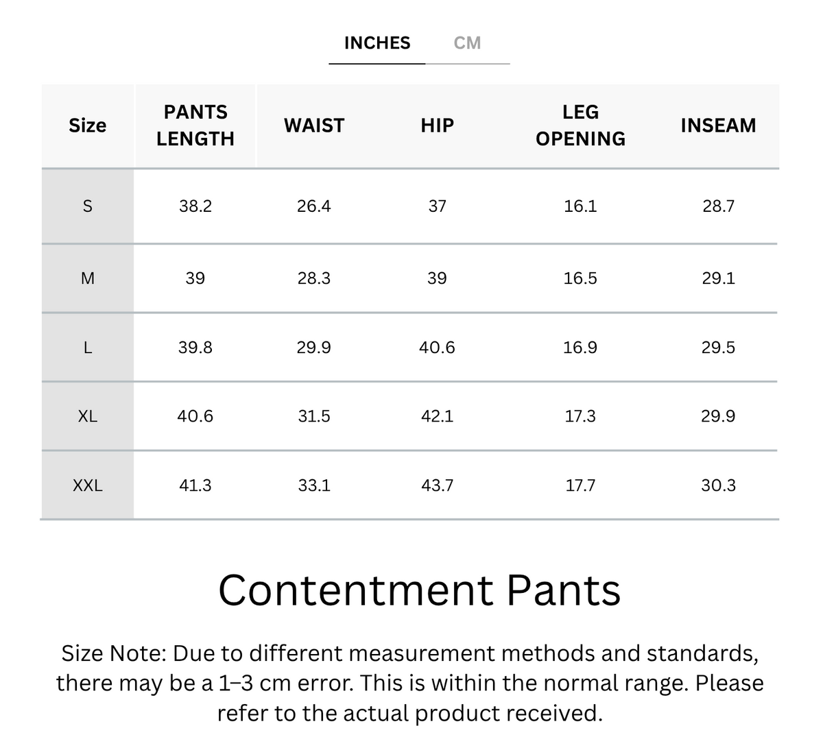 Size Chart