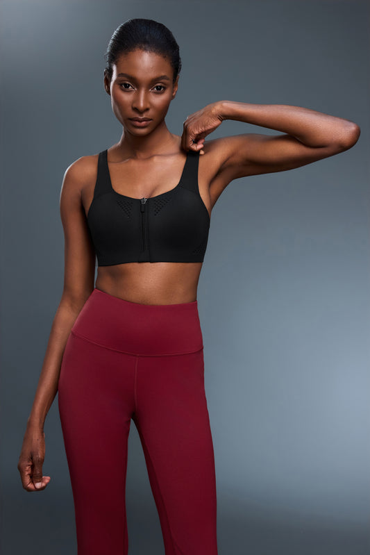 Buy 1, Get 1 Free - High Impact Seamless Rebel Sports Bra With Adjustable Straps, Moulded Cups & Front Zip