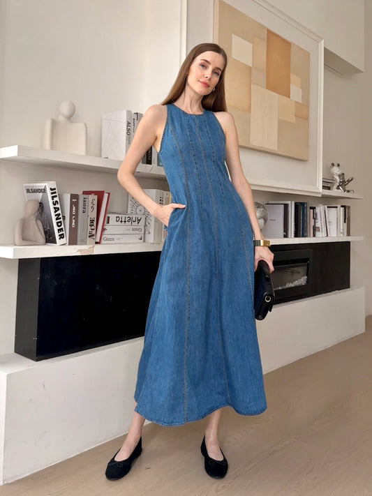 Cooling & Wrinkle-Free Everywhere Denim Dress With Pockets