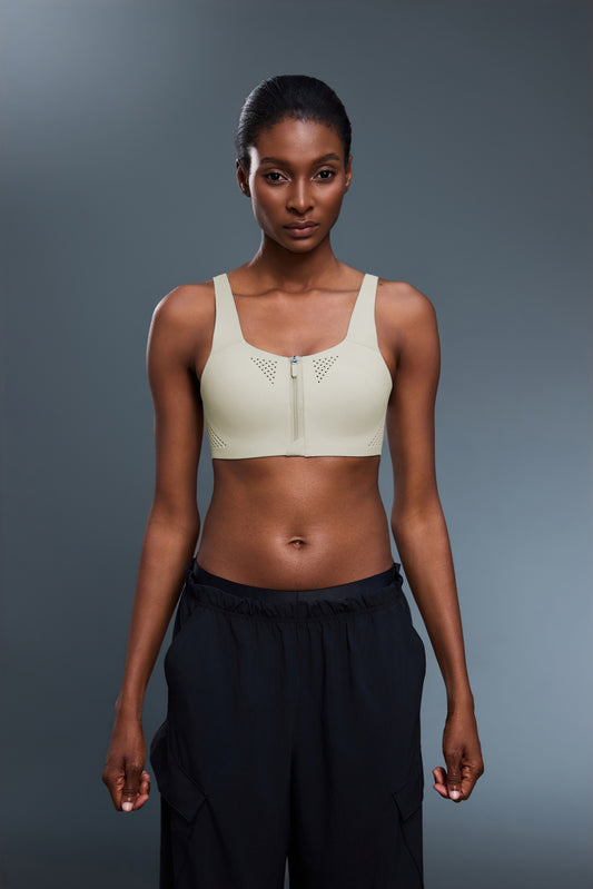Buy 1, Get 1 Free - High Impact Seamless Rebel Sports Bra With Adjustable Straps, Moulded Cups & Front Zip