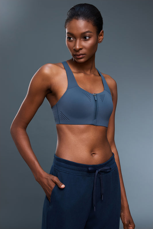 Buy 1, Get 1 Free - High Impact Seamless Redefine Sports Bra With Adjustable Straps & Moulded Cups With Front Zip