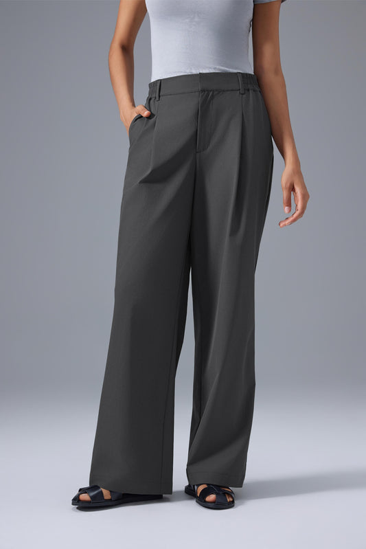 Cooling, Breathable Wrinkle-Free Conquer Wide Leg Trousers
