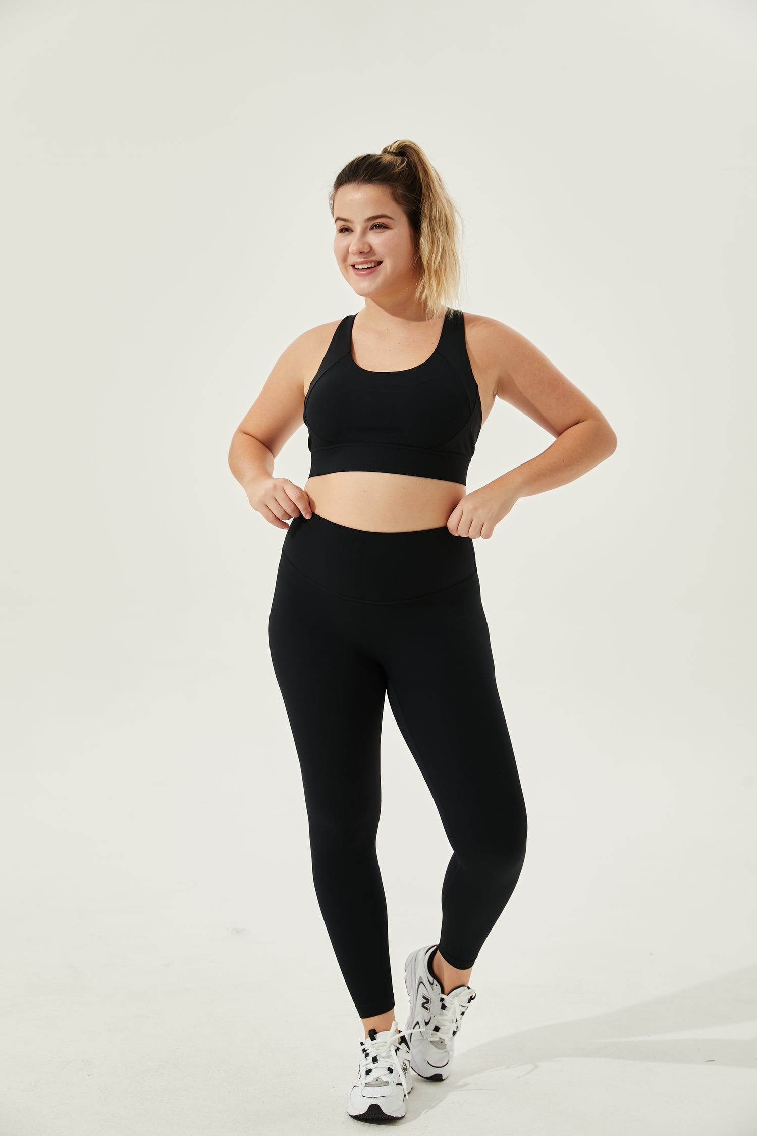 ZUMBA Ankle Tummy-Control High Waisted Leggings for Women, Black