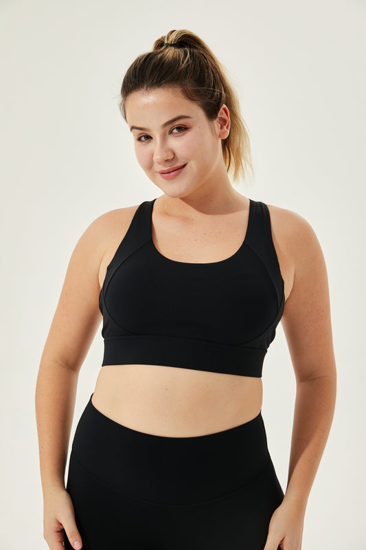 High Impact Trendy Sports Bra With Moulded Cups & Clasp