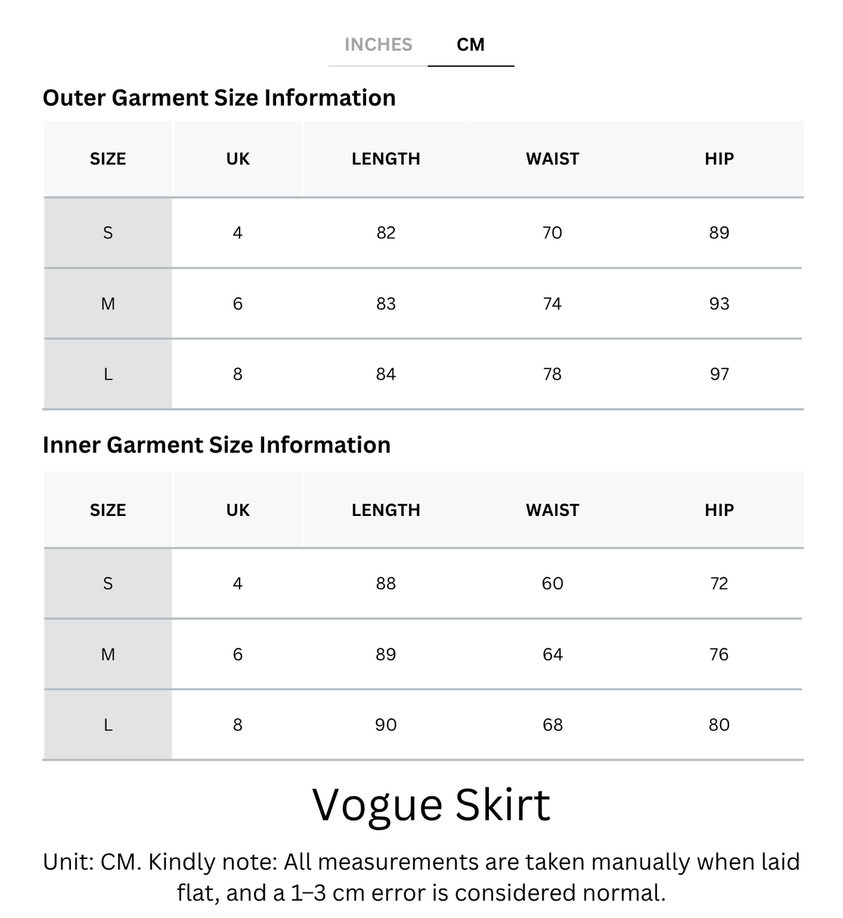 Size Chart