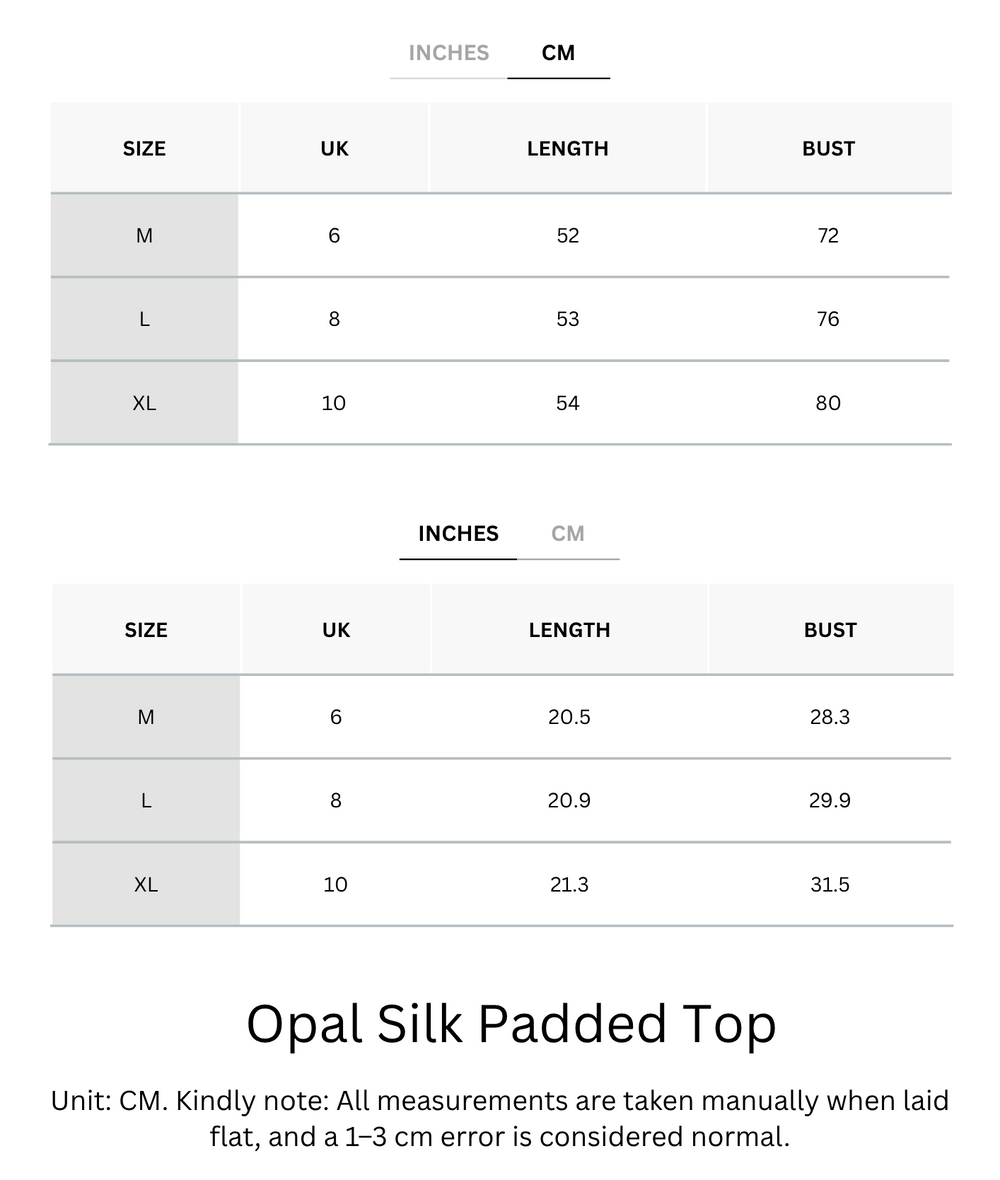 Cooling & Breathable Opal Silk Padded Top
