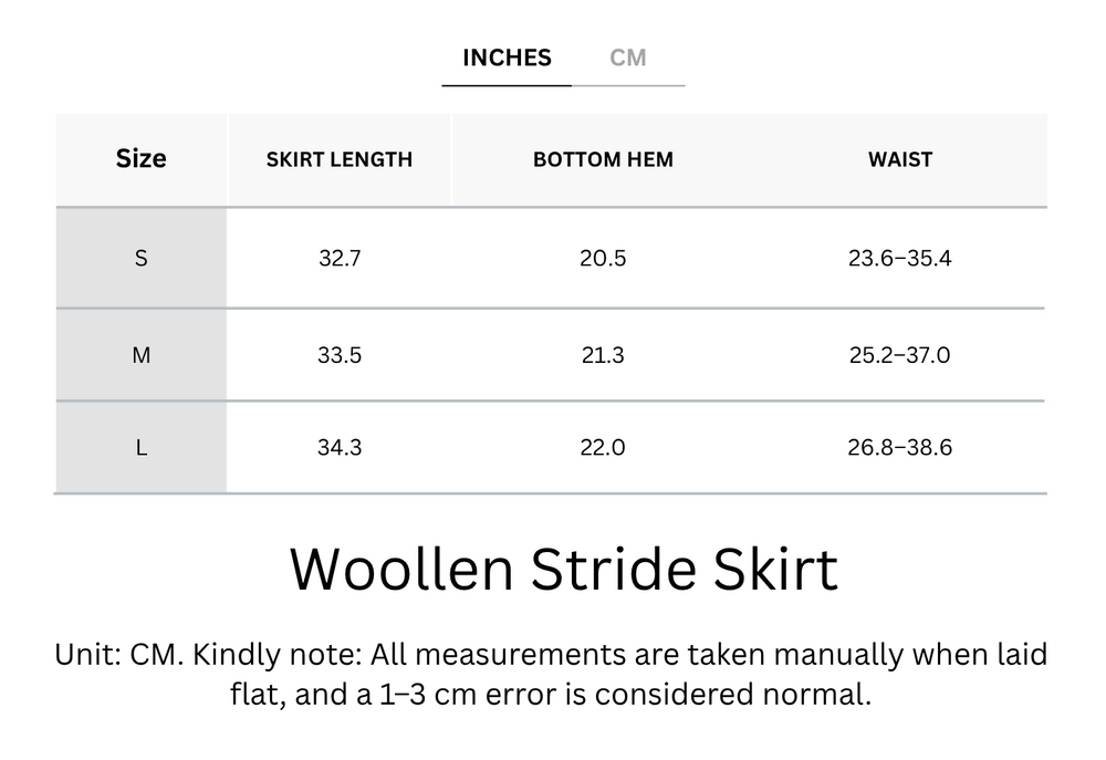 Wool Stride Skirt With Stretchy Waistband & Pockets - For Cold Climates