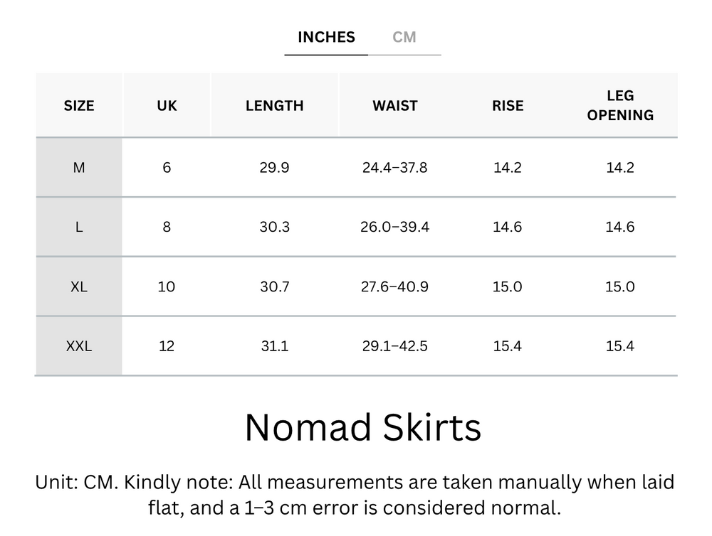 Cooling, Breathable & Stretchy Nomad Skirt With 2 Front Pockets & Elastic Waistband