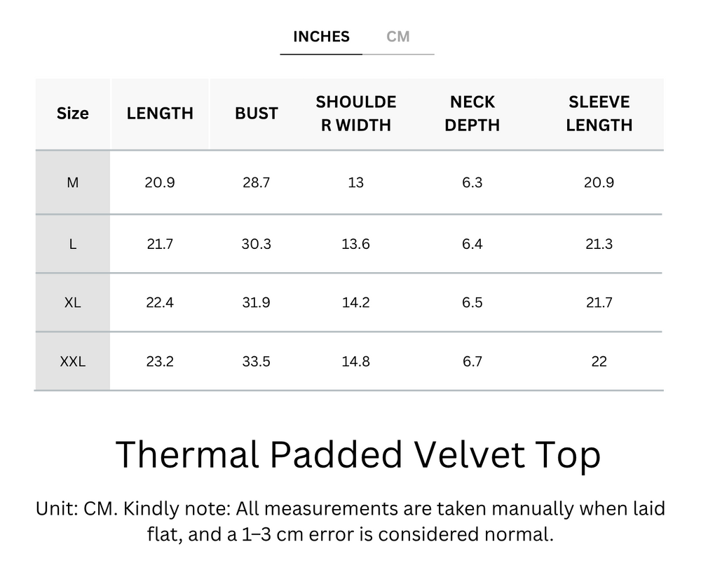 Buy 1, Get 1 Free - Thermal Padded Velvet Top With Hand Warmers - For Cold Climates