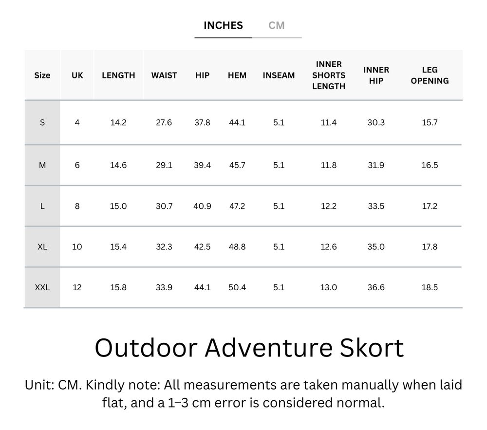 Outdoor Adventure Skort With Theft Proof Pockets & Adjustable Waistband