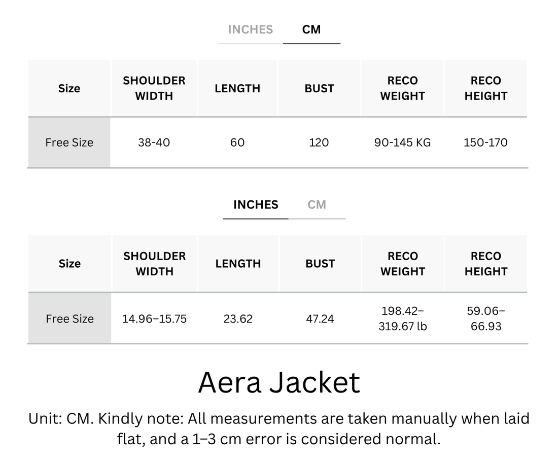 Wrinkle-Free, Cooling & Breathable Free Size Aera Jacket