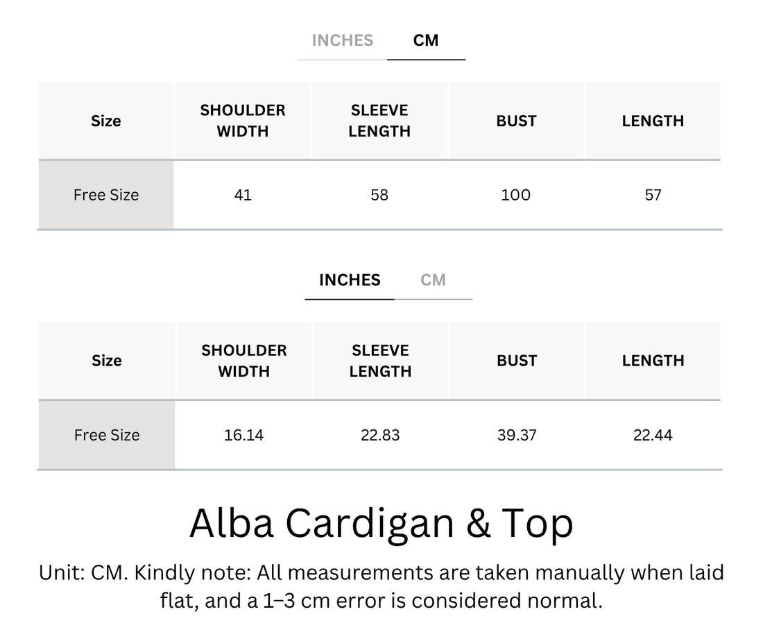 Warm, Soft & Free Size Alba Cardigan & Top - For Cold Climates