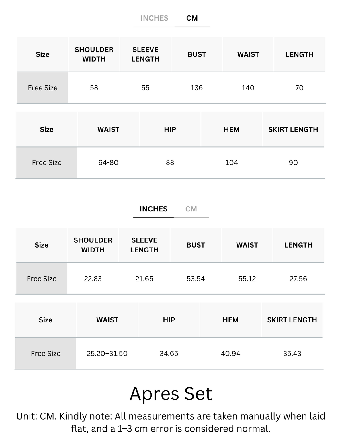 Size Chart