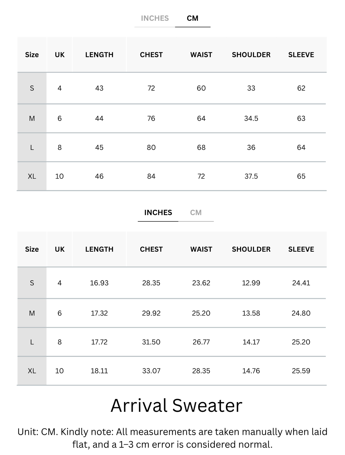 Size Chart