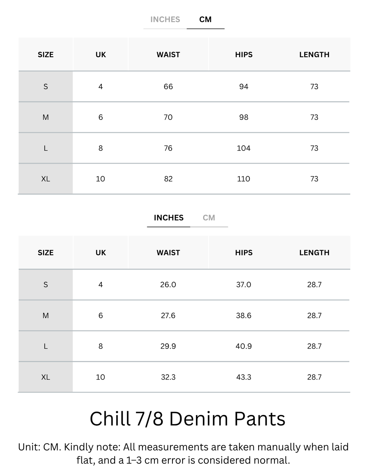 Size Chart