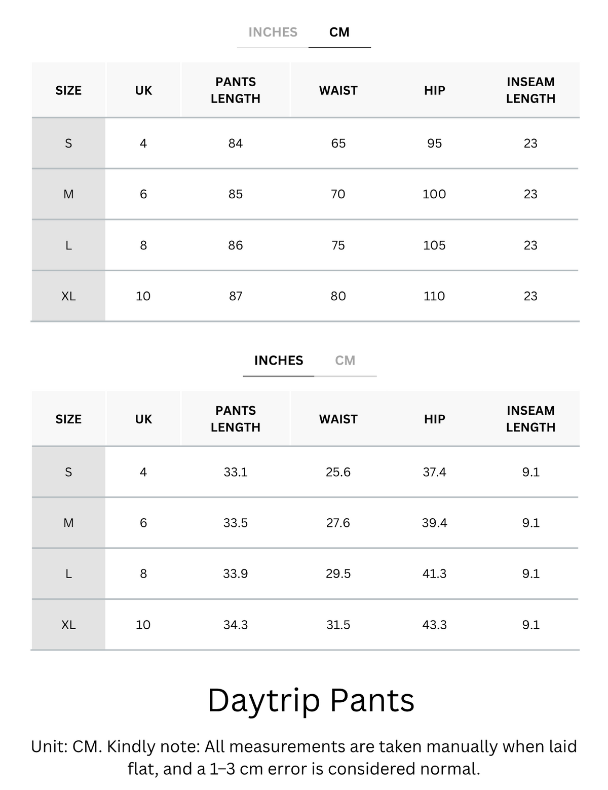 Size Chart