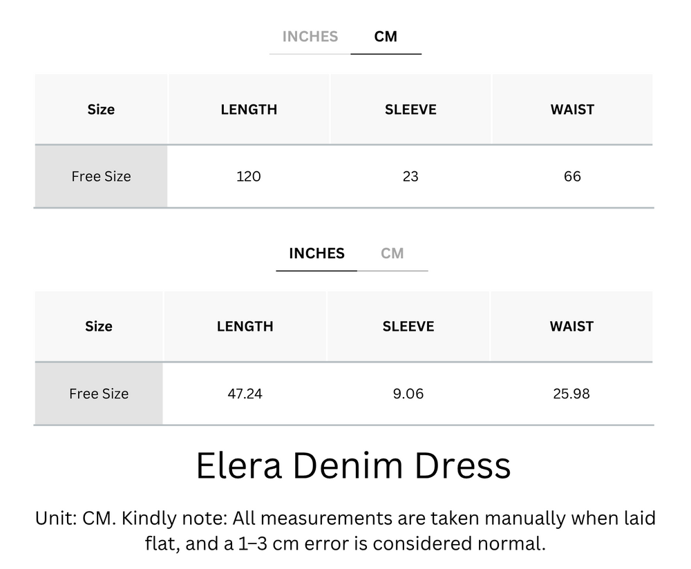 Wrinkle-Free, Cooling & Breathable Free Size Elera Denim Dress
