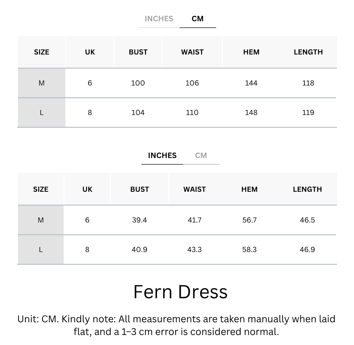 Size Chart