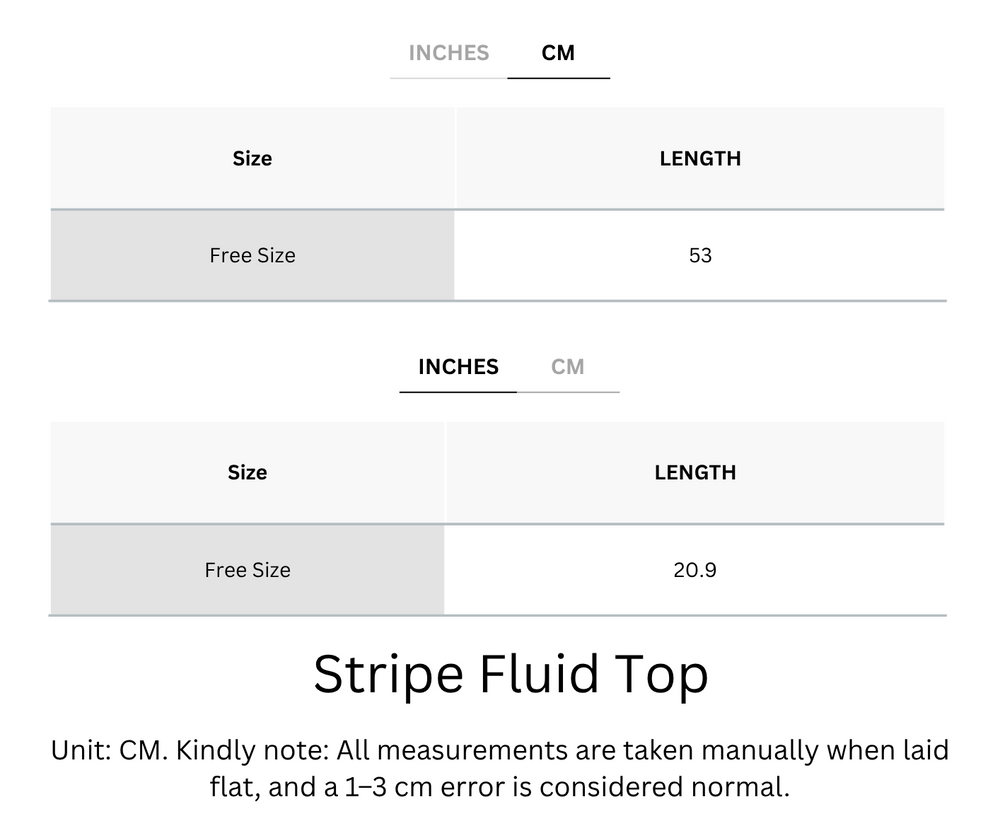 Wrinkle-Free, Cooling & Breathable Free Size Stripe Fluid Top