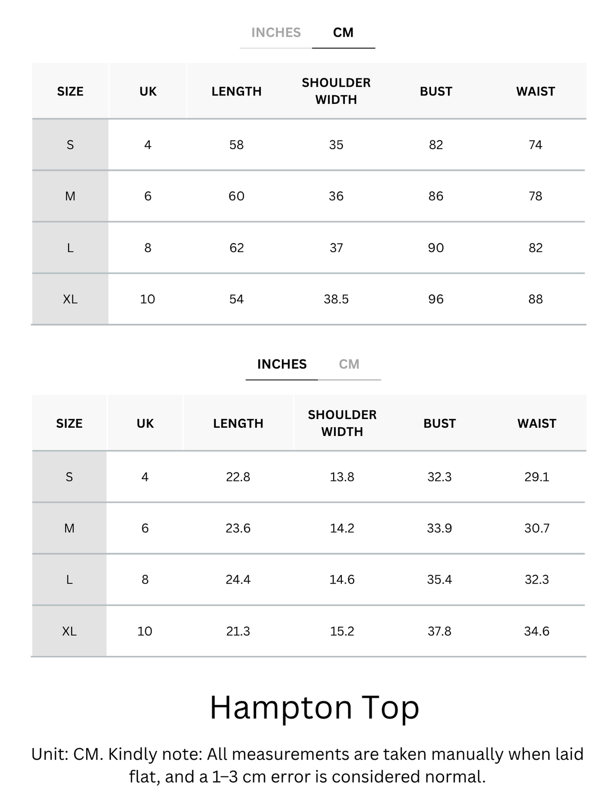 Size Chart