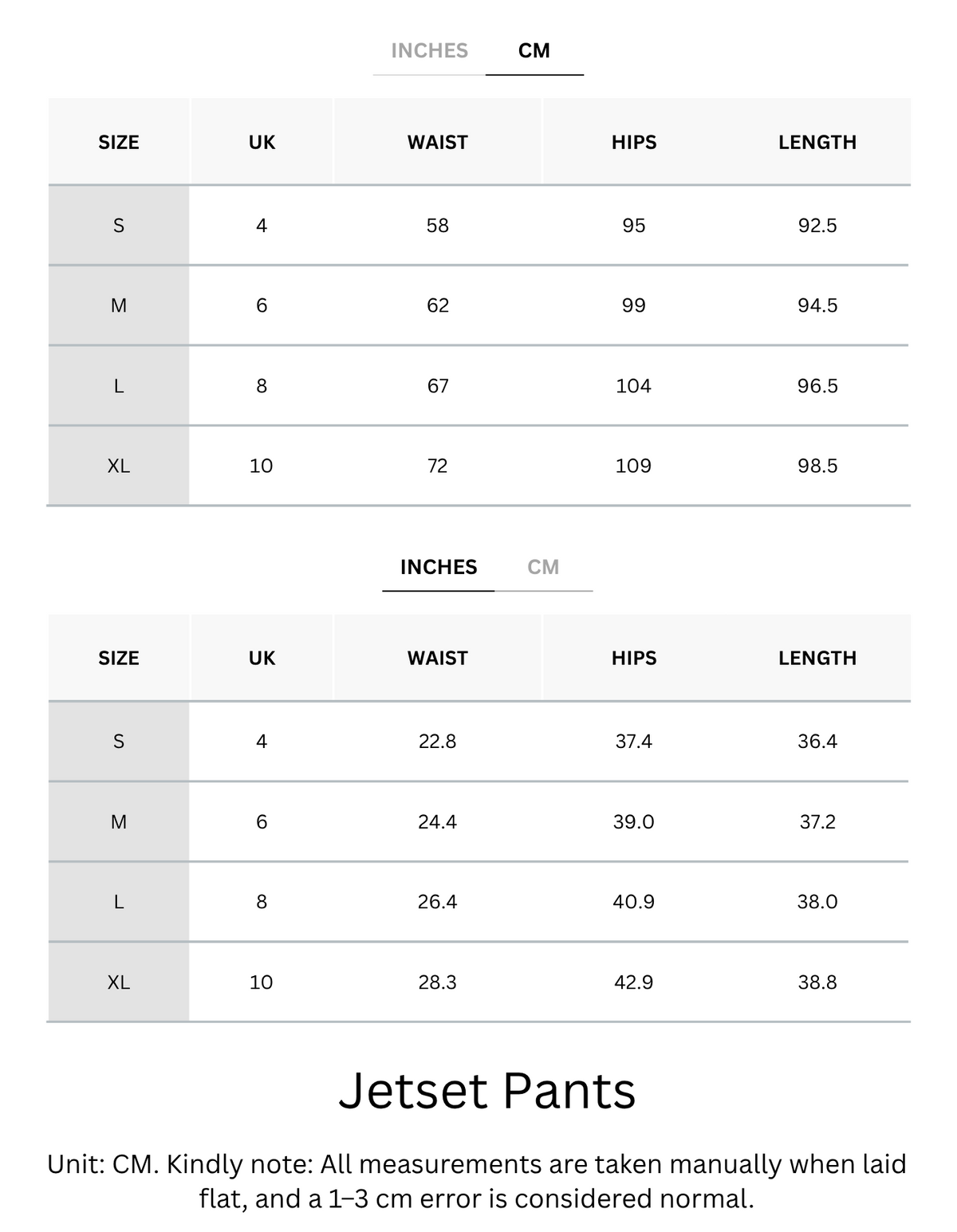 Size Chart