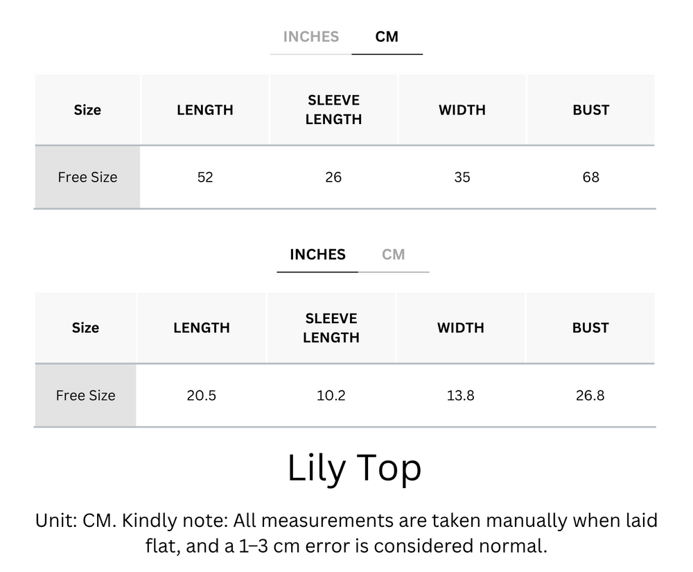 Wrinkle-Free, Cooling & Breathable Free Size Lily Top