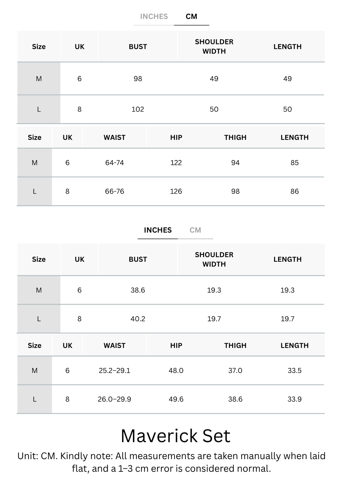 Size Chart