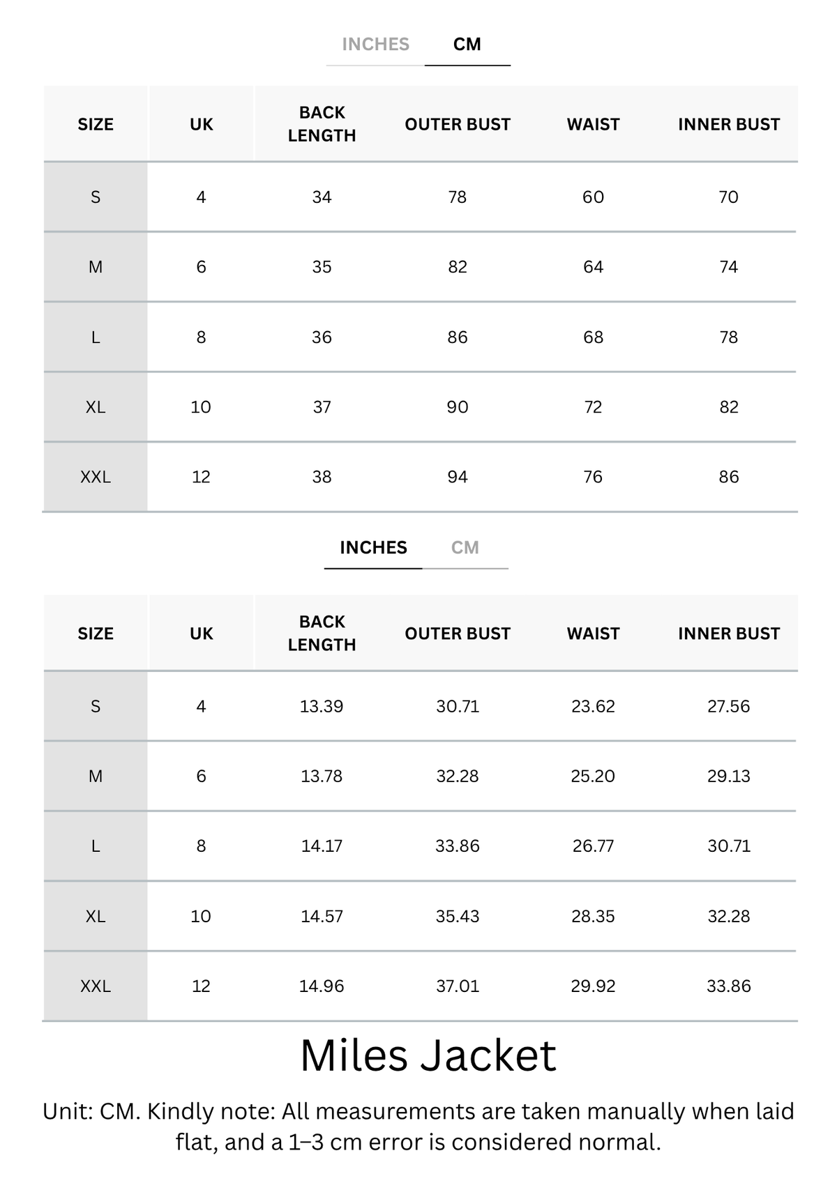 Size Chart