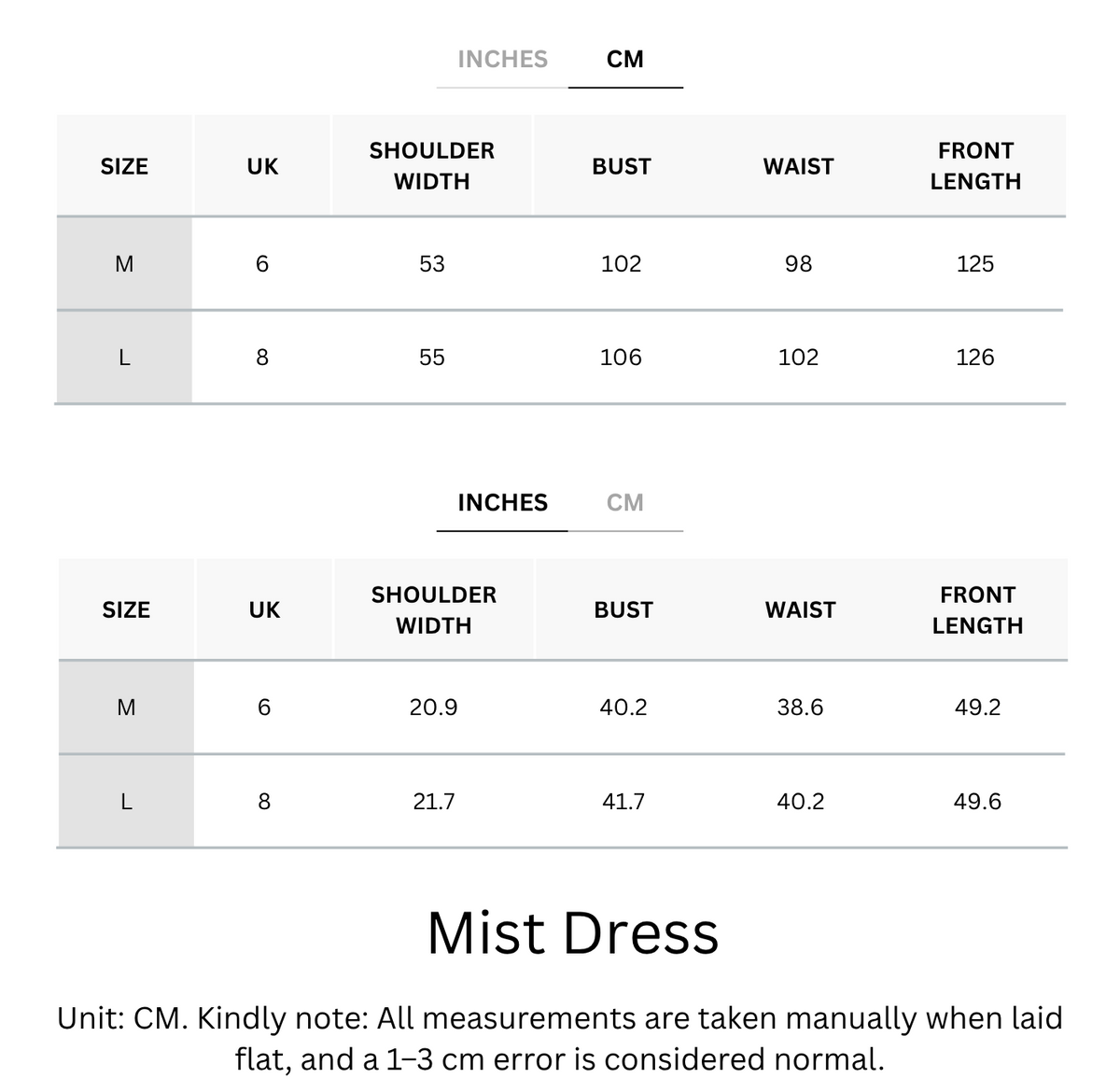 Size Chart