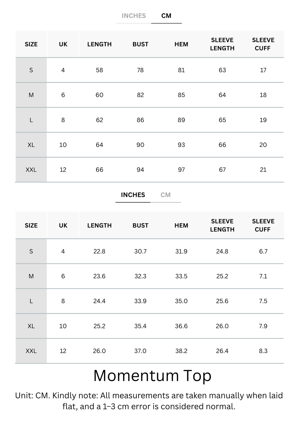 Size Chart