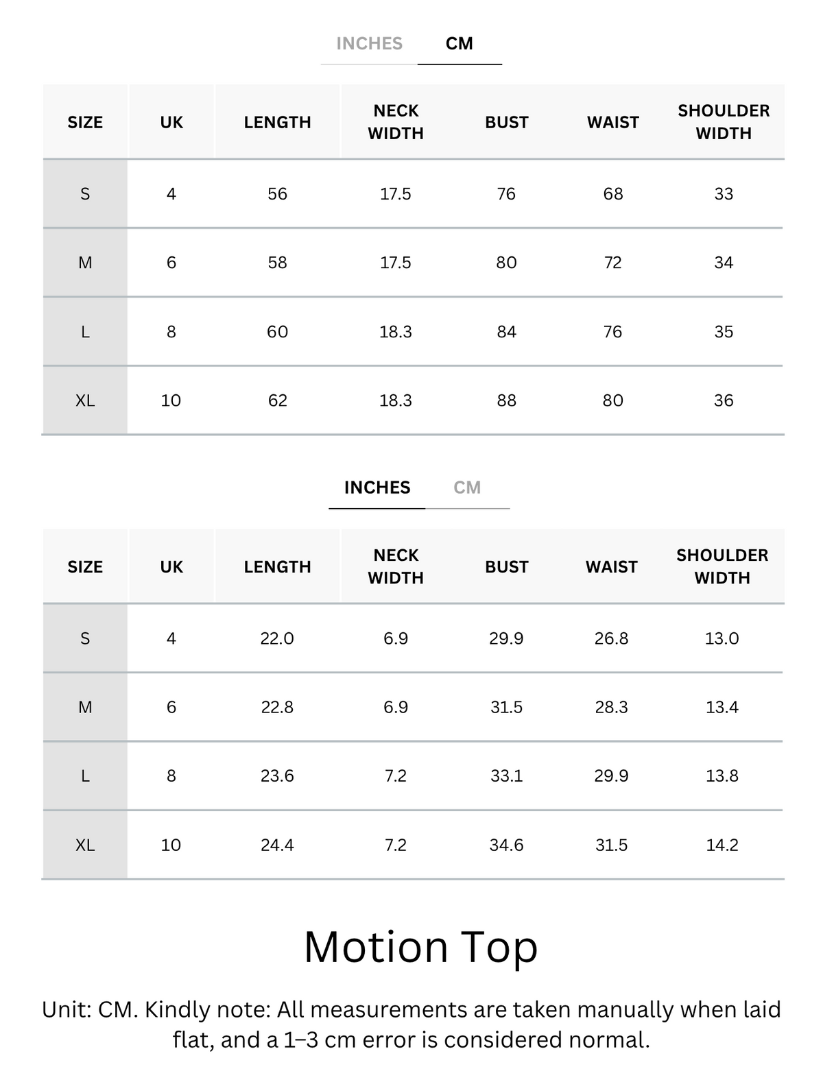 Size Chart