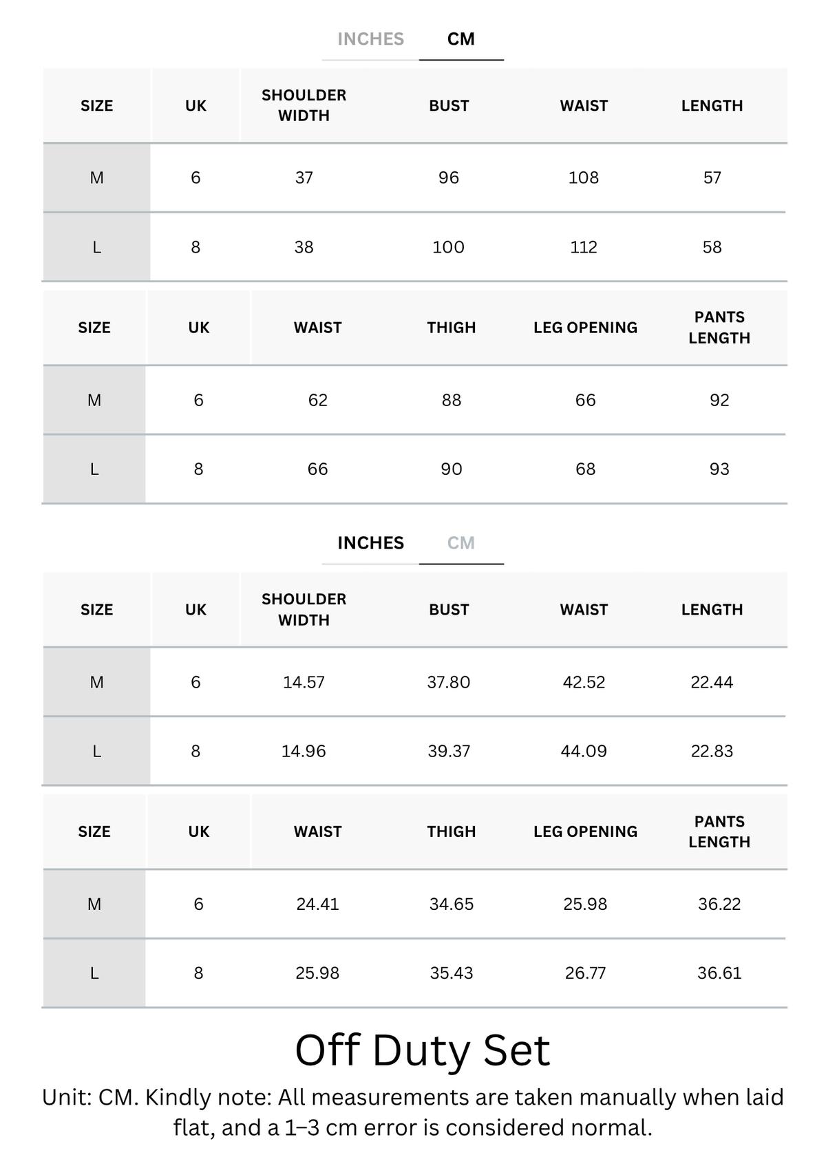 Size Chart