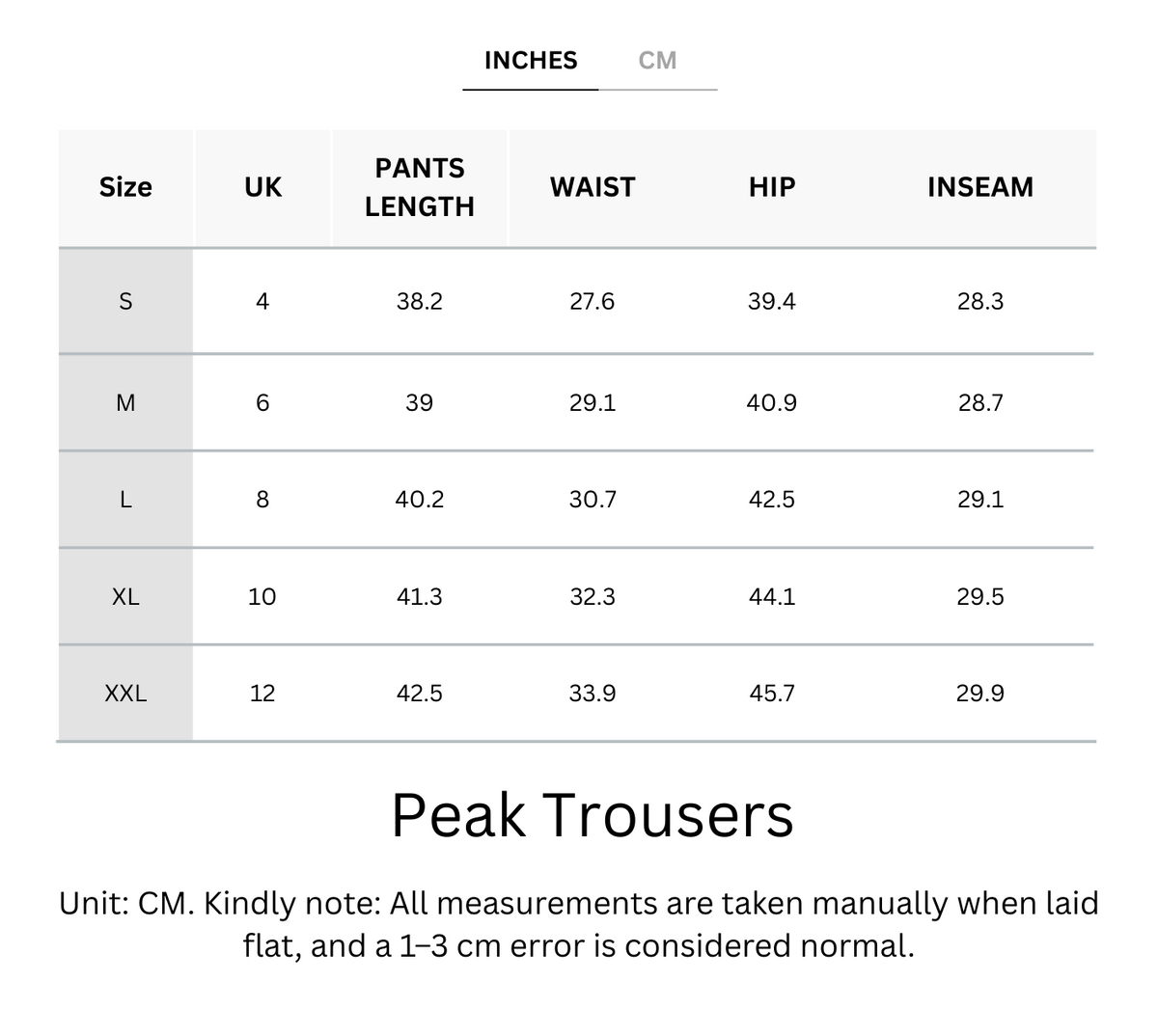 Size Chart