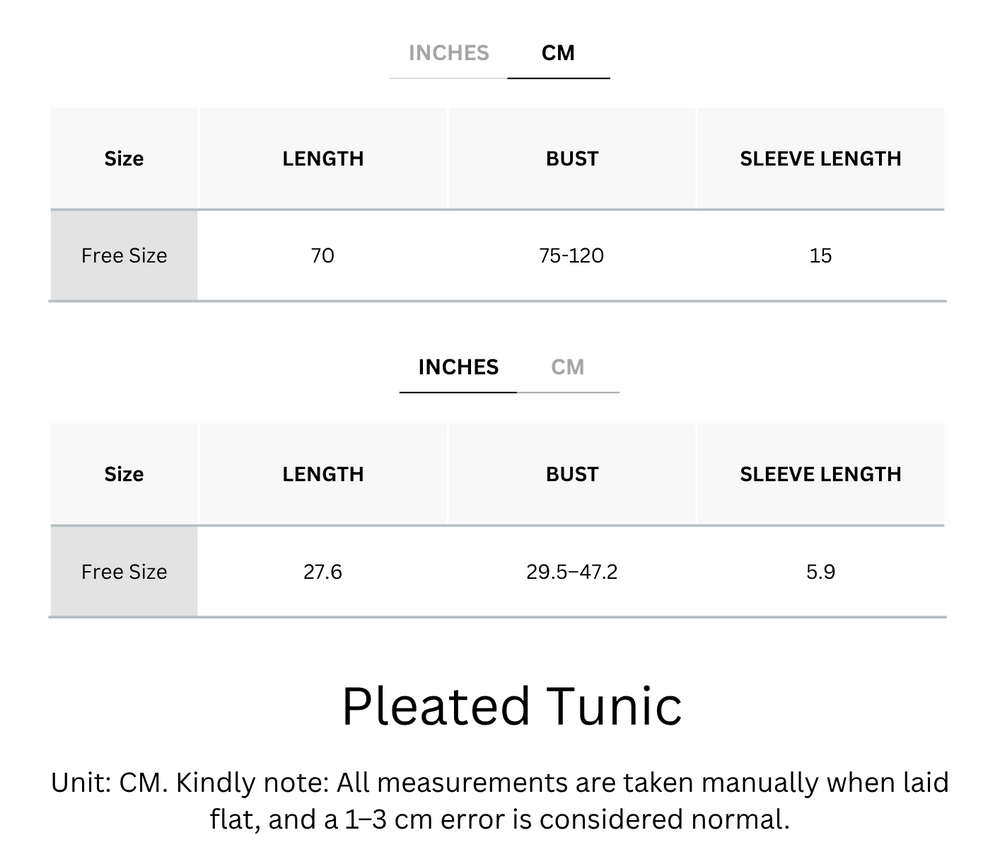 Wrinkle-Free, Cooling & Free Pleated Tunic