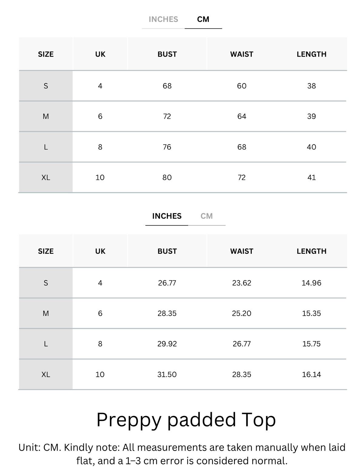 Size Chart
