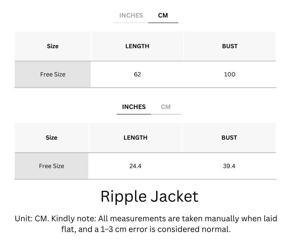 Wrinkle-Free, Cooling & Breathable Free Size Ripple Jacket