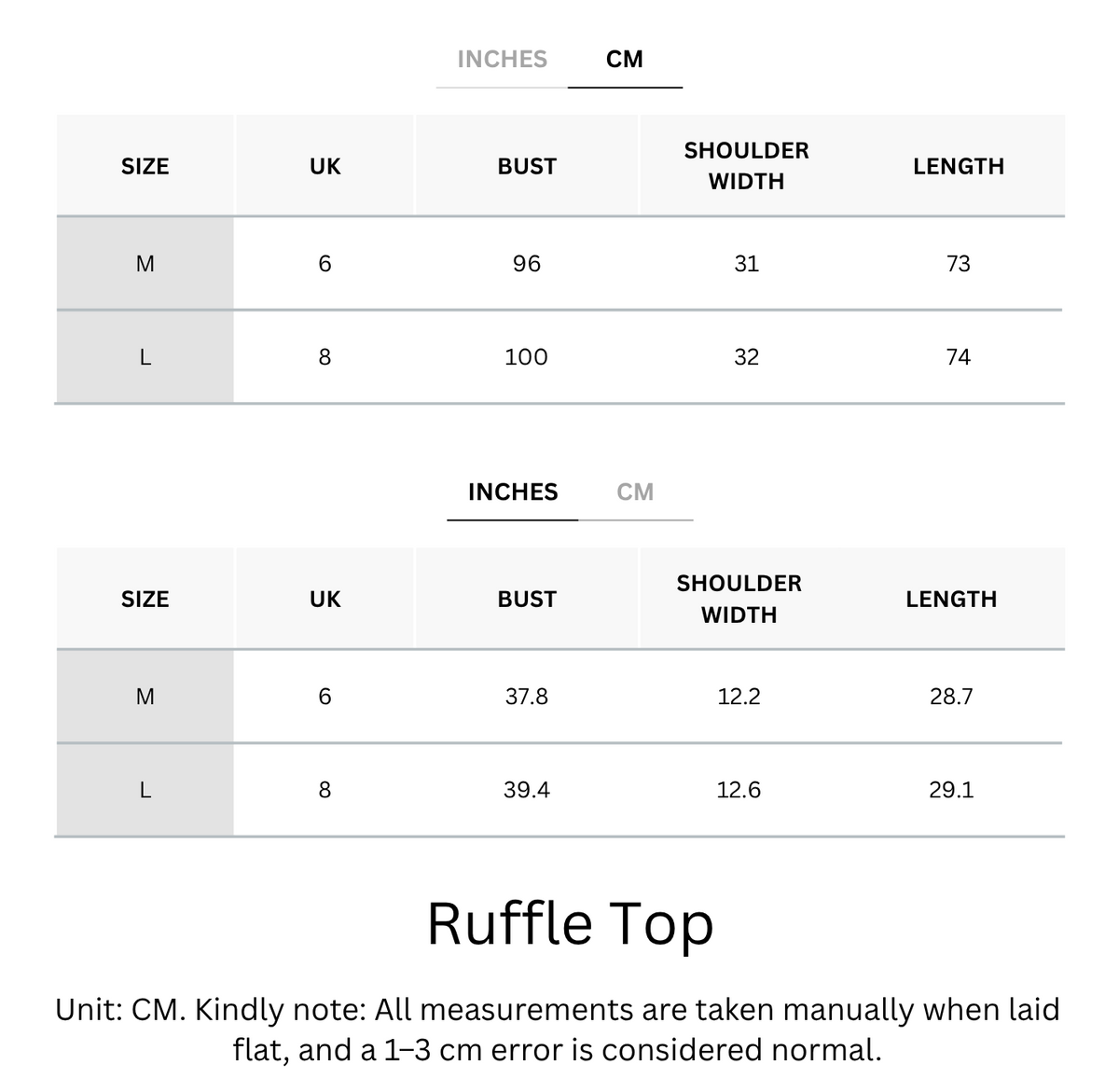 Size Chart