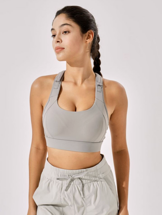 High Impact Adjustable Spirited Running Sports Bra With Moulded Cups & Clasp (Up to 5XL)