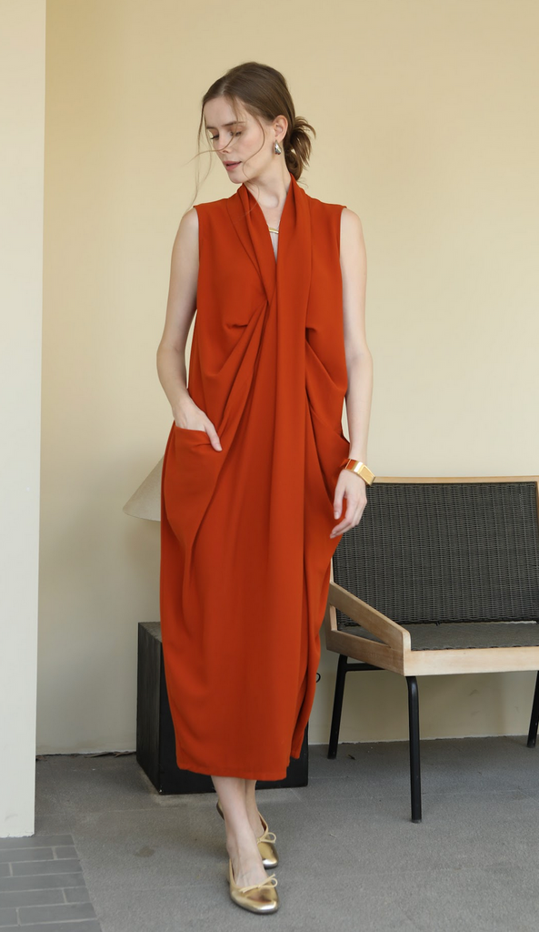 Wrinkle-Free & Cooling Wrap Dress With Pockets