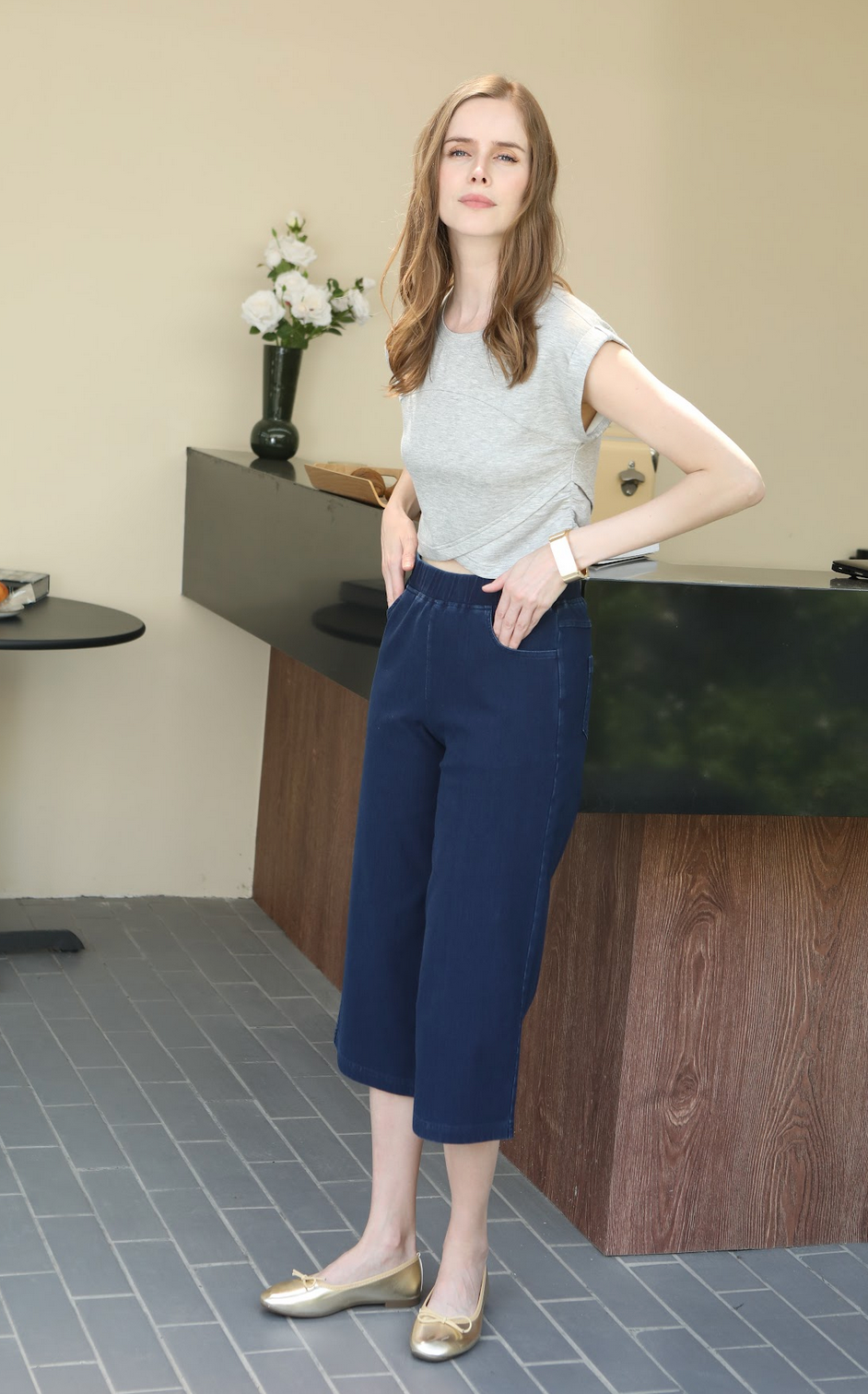 Exclusives - Buttery Soft & Stretchable 7/8 Denim Pants [Petite Collection]