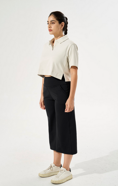 [Petite Collection] Cooling & Buttery Soft Lush Cropped Pants With Stretchable Waistband & Pockets