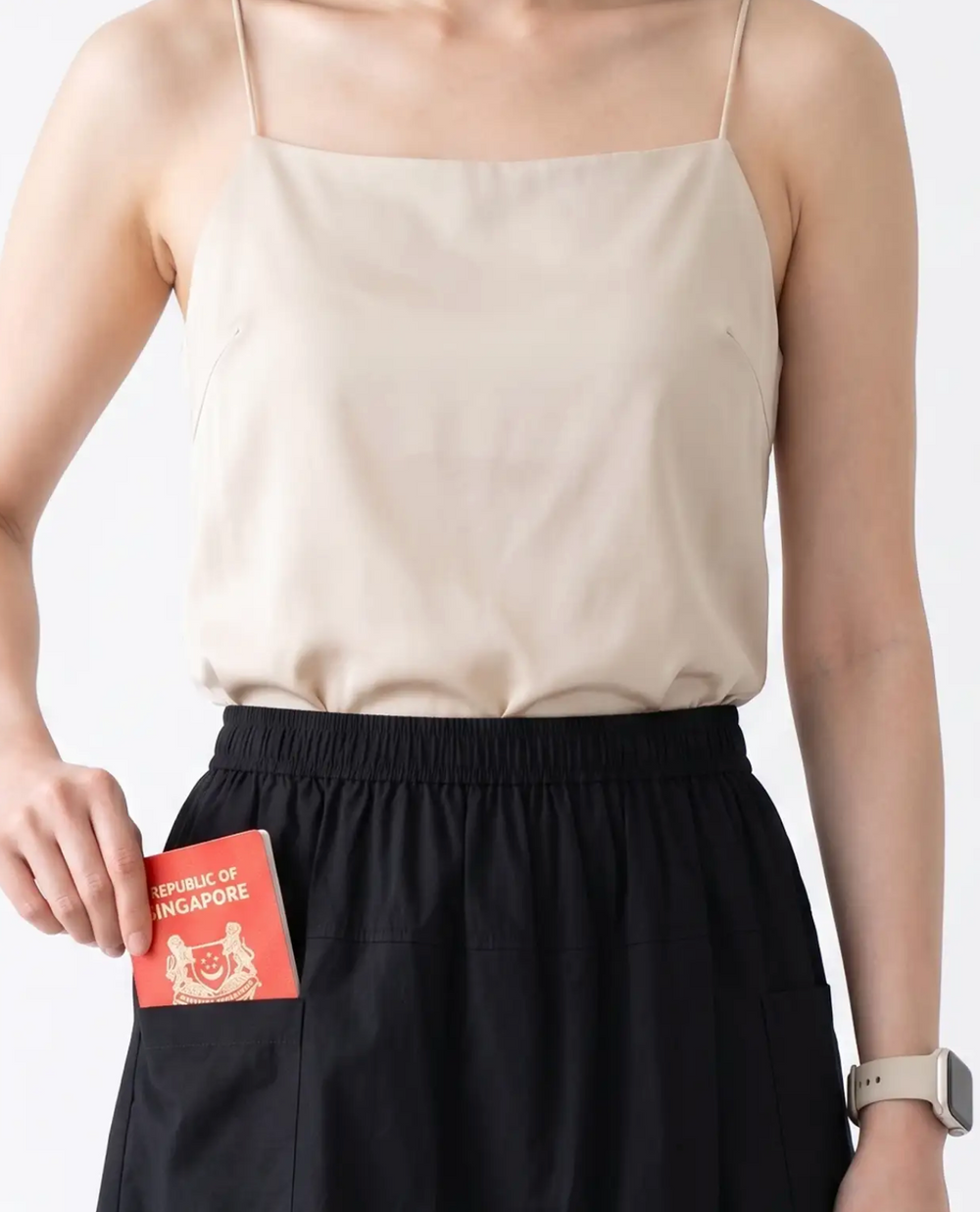 Cooling, Breathable & Stretchy Nomad Skirt With 2 Front Pockets & Elastic Waistband