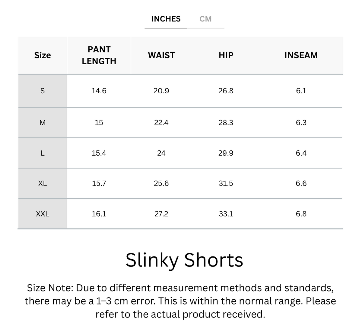 Size Chart