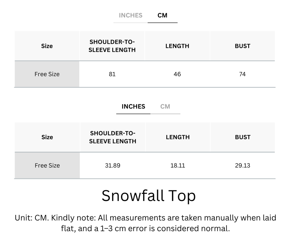 Buttery Soft & Warm Free Size Snowfall Top With Sleeves