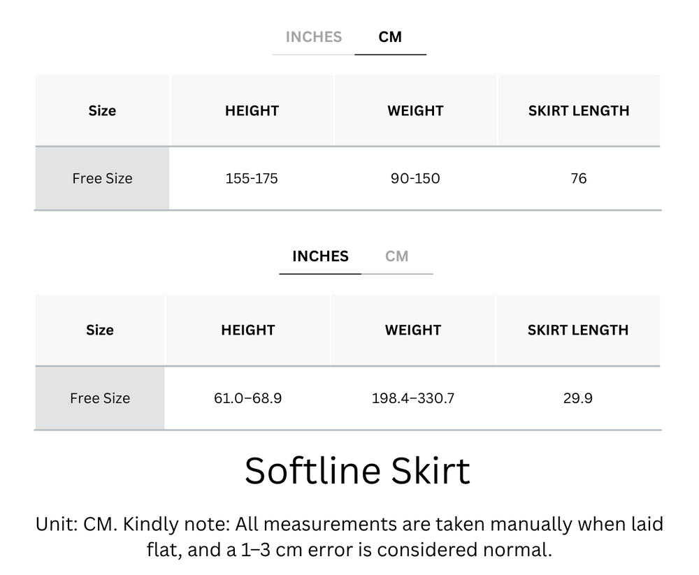 Wrinkle-Free, Cooling, Breathable Free Size Softline Skirt
