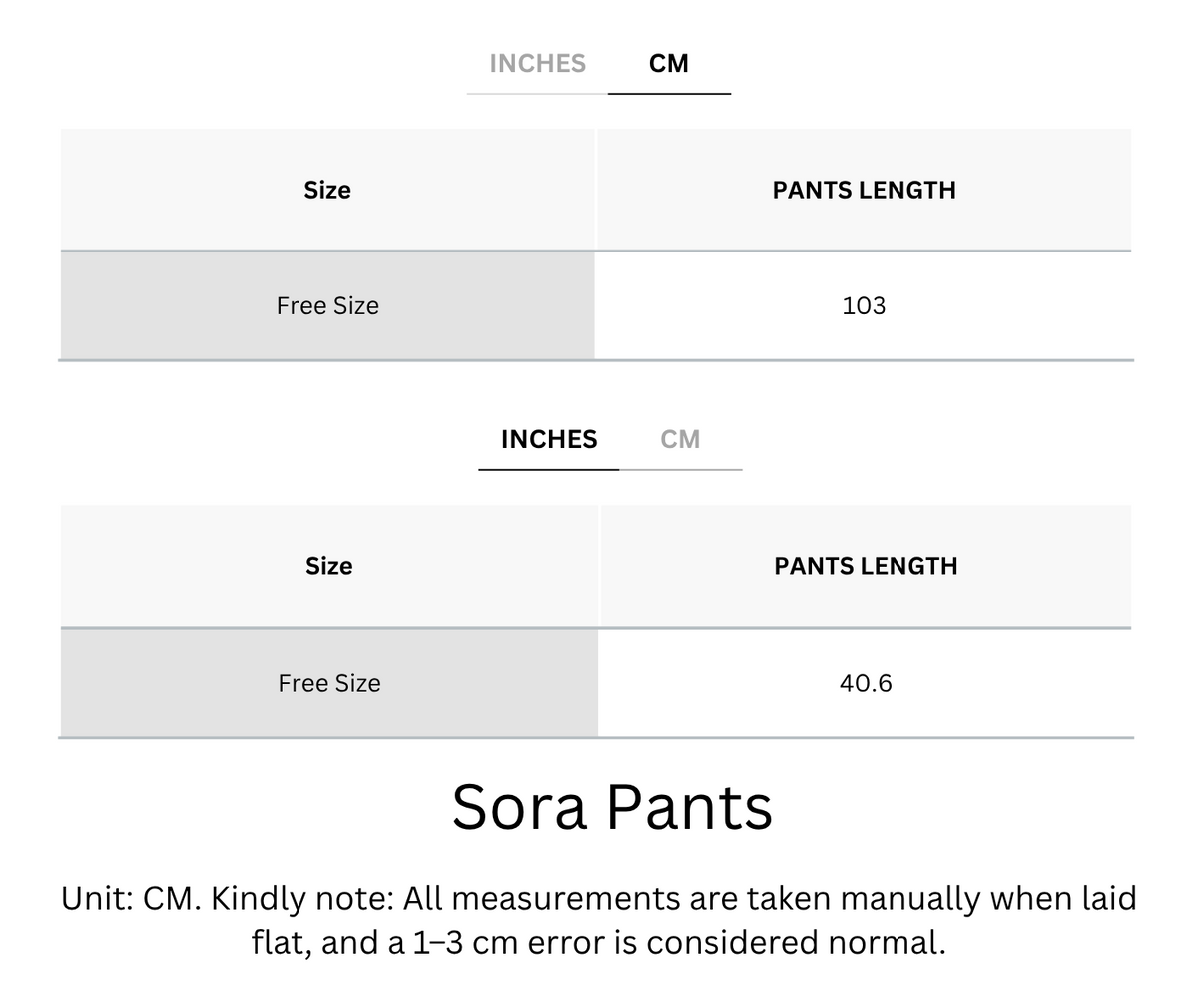 Size Chart
