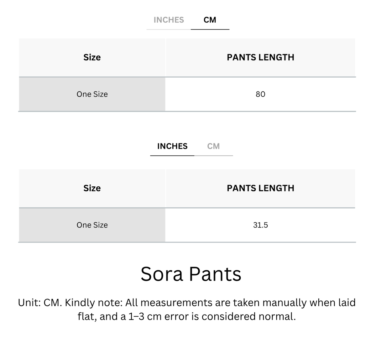 Size Chart