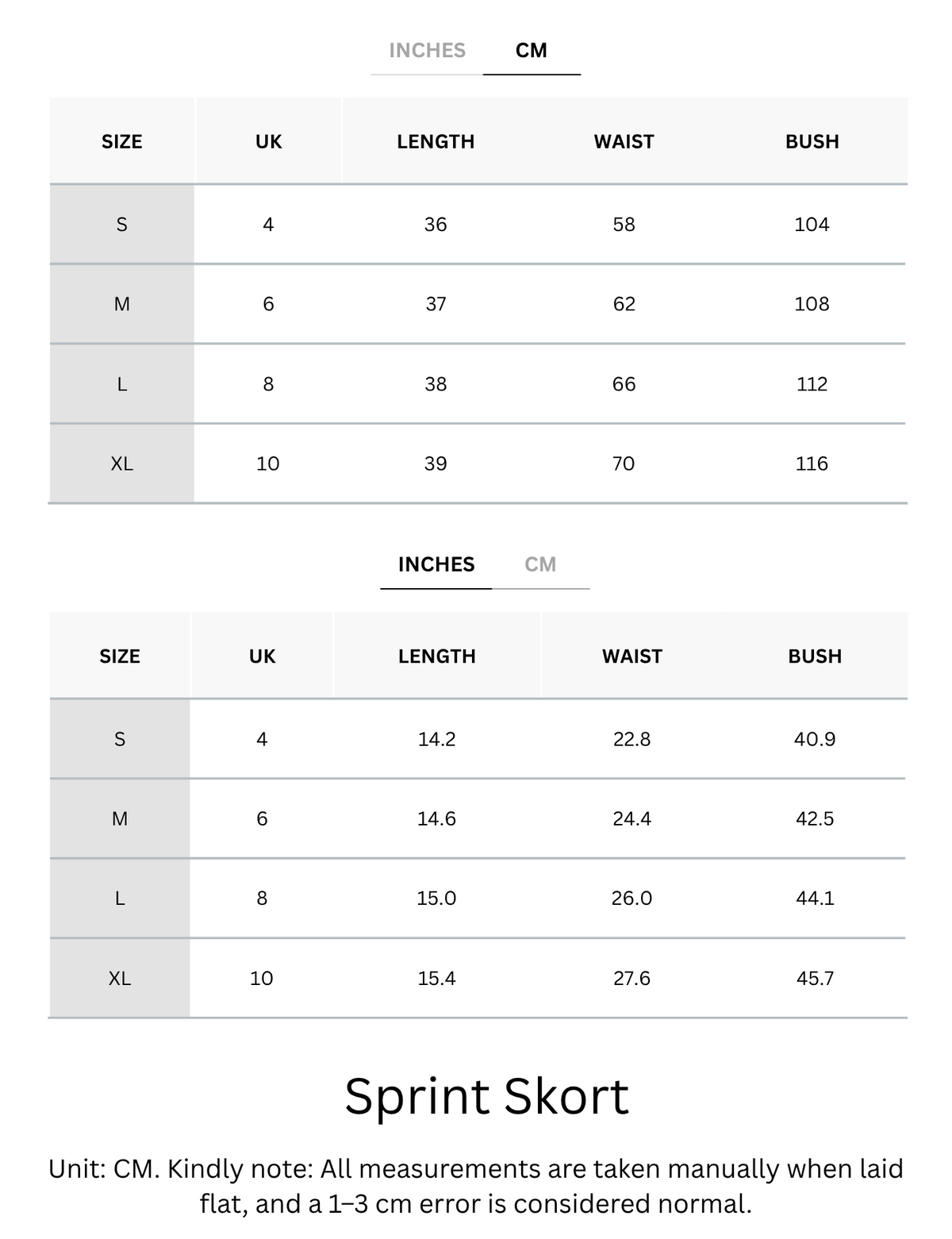 Size Chart
