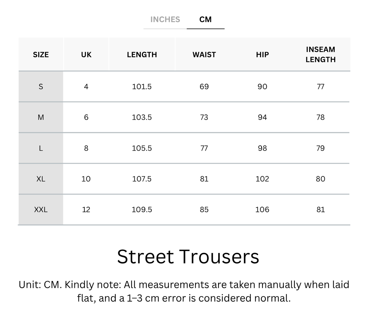 Size Chart