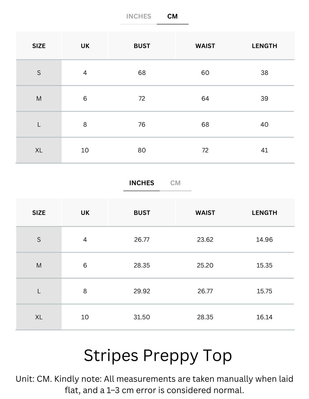 Size Chart